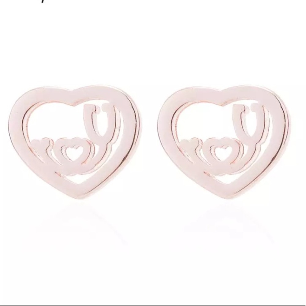 2/$10💗Rose gold stethoscope earrings 💗
